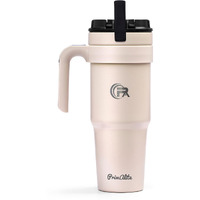 Primalite 1200Ml Stainless Steel Insulated Tumbler With Handle | 2-In-1 Straw & Flip Lid | 40Oz Travel Mug Bottle For Hot, Cold Drink | Fits In Car Cupholder For Water, Iced Tea, Coffee- Rose Quartz