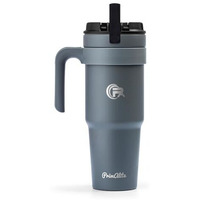 Primalite 1200Ml Stainless Steel Insulated Tumbler With Handle | 2-In-1 Straw & Flip Lid | 40Oz Travel Mug Bottle For Hot, Cold Drink | Fits In Car Cupholder For Water, Iced Tea, Coffee- Smokey Grey
