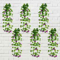 Decorebugs Artificial Flower Plants Leaves Hanging Ivy Garlands Plant Greenery Vine Creeper Home Decor Door Wall Balcony Decoration Party Festival Craft (Pack Of 6)