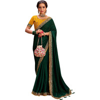 Saree Mall Women's Green Vichitra Silk Embroidered Saree With Unstitched Blouse Piece(Ayushi4001_Sum)
