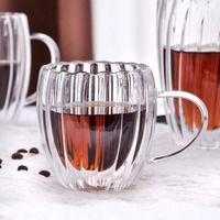 Zroy Enterprise Premium Glass Coffee Mug Tea Cups Set Of 6-215 Ml, Transparent, Glass Cups Set For Coffee, Green Tea, Herbal Tea, Lemon Tea, Milk Cup, Hot/Cold Drinks Cups (6, Bell)