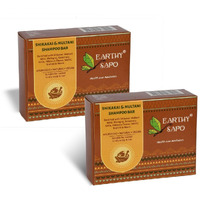 Earthy Sapo Shikakai & Multani Shampoo Bar For Oily Hair (100G, Pack Of 2) | Handmade Ayurvedic Hair Care | Vegan, Chemical-Free, Eco-Friendly | With Shikakai & Multani Mitti