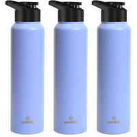 Speedex Stainless Steel Water Bottle 1 Litre, Leakproof Sipper Cap 1 Ltr, Pastel Purple, Bottles 1+ Litre For School, Gym, Office, Boys, Girls, Men, Women, Kids 1Ltr - 1000 Ml - Set Of 3
