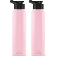 Speedex Stainless Steel Water Bottle 1 Litre, Leakproof Sipper Cap 1 Ltr, Pastel Pink, Bottles 1+ Litre For School, Gym, Office, Boys, Girls, Men, Women, Kids 1Ltr - 1000 Ml - Set Of 2