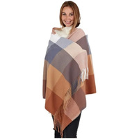 Alexvyan Winter Warm Long Stoles Shawls Long Big Checked Scarves Woolen Female Casual Scarf Soft Wrap For Casual Formal Occassions 200Cm*70Cm (Brown & Multicolor)