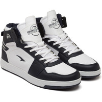 Asian Carnival-13 High Top Casual Chunky Fashion Sneakers Casual & Sports Shoes With Rubber Outsole For Boys Navy White