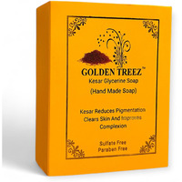 Golden Treez Saffron Handmade Bath Soap For Tan Removal, Acne (Pimples) Natural, Bathing Kesar Soap For Men And Women-115 Gm (Pack Of 1)