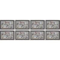 Prakartik By Induarts Latte Coffee Love Eco-Friendly Cotton Dining Table Mats  Reusable, Machine Washable, Everyday Use Multi Rectangular Placemats, Set Of 8 (33X47 Cm)