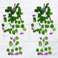 Decorebugs Artificial Flower Plants Leaves Hanging Ivy Garlands Plant Greenery Vine Creeper Home Decor Door Wall Balcony Decoration Party Festival Craft (Pack Of 2)