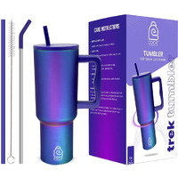 Docat 1200Ml Stainless Steel Tumbler With Lid And Straw, Hot And Cold Double Insulated Sipper Mug, 100% Leak Proof Coffee Tumbler Cupholder For Office, Gym, Travelling (Aurora Prism)