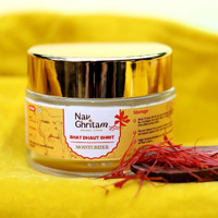 Nav Ghritam Saffron-Infused Shata Dhauta Ghrita Cream | 100 Times Washed A2 Desi Ghee Moisturizer | Ayurvedic Skincare | Nourishing & Anti-Aging | 50G