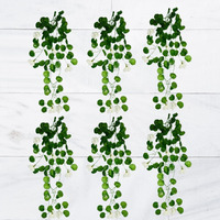 Decorebugs Artificial Flower Plants Leaves Hanging Ivy Garlands Plant Greenery Vine Creeper Home Decor Door Wall Balcony Decoration Party Festival Craft (Pack Of 6)