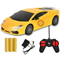 Partish Remote Control Car Kid Super Racing Sports High Speed Toy Vehicle Motor Rc Chargeable Cars Birthday Christmas Gifts For Age 3 4 5 6 7 8 9 10 Years Boys Girls (Yellow)