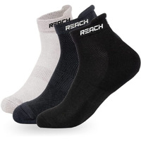 Reach Bamboo Fibre Ankle Length Socks For Mens & Womens | Breathable Mesh & Odour Free Socks | Sports & Gym Socks | Soft & Comfortable | Pack Of 3 - Light Grey, Dark Grey & Black