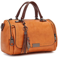 Vismiintrend Stylish Vegan Leather Boston Sling Hand Bag For Women, Shoulder Purse, Satchel, Top Handle Bag, Side, Ladies Bags For Office, Travel, Birthday Gift For Wife, Womens Day Gifts (Tan)