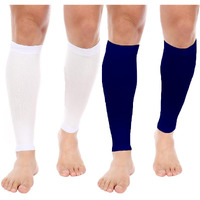 Mizuna Leg Sleeves Unisex Sports Compression Sun Protection Thigh Non-Slip Upf Cooling Full Length Cycling Riding Golf Football Running Wintercalfbluewhite