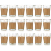 Satyam Kraft 18 Pcs Tea Chai Milk Coffee Small Glass Cups Mug Best Items Home Crockery For Brother, Sister, Women, Men, Girls For Gifting (Transparent, Pack Of 18) (100 Ml)