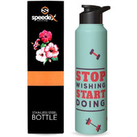 Speedex Stainless Steel Sipper Water Bottle 1 Ltr, Self Motivation Design, Sipper Bottles For Girls And Boys, Adults & Kids, Gym, Sports, Fridge Use, Perfect For School & Office - 1000Ml (Set Of 1)