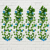 Decorebugs Artificial Flower Plants Leaves Hanging Ivy Garlands Plant Greenery Vine Creeper Home Decor Door Wall Balcony Decoration Party Festival Craft (Pack Of 4)