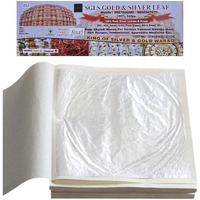 Gold Leaf Company Leaf Silver Leaf, 99.9% Pure Silver Leaf Varakh Foils 50Pcs 4 X 6 Inch For Sweets Deco,Cake Baking,Chocolate,Supari,Serums,Ayurvedic