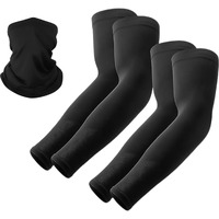 Zensoo Uv Sun Protection Arm Sleeves For Men & Women, Sports Arm Sleeves For Men, Hand Sleeves For Boys & Girls, Outdoor & Running Sleeves, Face Mask For Bikers, Free Size Pack Of 2