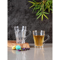 Zroy Enterprise Premium Classic Glass Tea & Coffee Cup Set Of 2-210 Ml, For Transparent Espresso Cappuccino Hot Chocolate, Milk Cup, Green Tea, Herbal Tea, Lemon Tea (Lotus, 2)