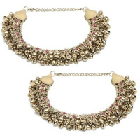Youbella Jewellery German Silver Plated Stylish Handmade Payal Anklets For Girls And Women (Style 5)
