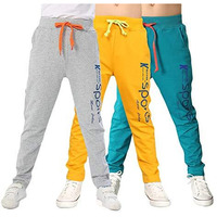 Kyda Kids Boy's Regular Fit Track Pants - (Pack Of 3)(K-3-Sports-10-11Yrs,Multicolor)
