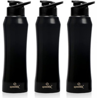 Speedex Stainless Steel Water Bottle 1 Litre, Leakproof Sipper Cap 1 Ltr, Black, Bottles 1+ Litre For School, Gym, Office, Boys, Girls, Men, Women, Kids, Fridge 1Ltr - 1000 Ml - Set Of 3