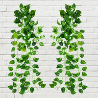 Decorebugs Artificial Plants Leaves Hanging Ivy Garlands Plant Greenery Vine Creeper Home Decor Door Wall Balcony Decoration Party Festival Craft (Pack Of 2)