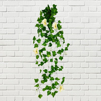 Decorebugs Artificial Flower Plants Leaves Hanging Ivy Garlands Plant Greenery Vine Creeper Home Decor Door Wall Balcony Decoration Party Festival Craft (Pack Of 1)