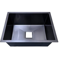 Crocodile 304 Grade Single Bowl Stainless Steel Finish Handmade Kitchen Sink (18" X 16" X 10" Black)