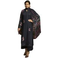 Indo Era Women's Embroidered Silk Blend Calf Length Straight Kurta Pant With Dupatta Set (Ieout7410_Small)