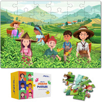 The Puzzl Co - Set Of 2, 48 Pieces Each, Tea Garden & Desert - Vacation Theme Jigsaw Puzzles For Kids 5+ Years, Includes Activity Sheet, Educational Game