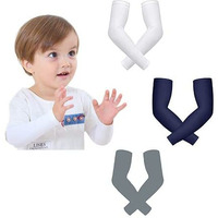 Mizuna Arm Sleeve For Kids Toddlers Unisex Sports Compression Sun Protection Upf 50Cooling Tattoo Cover Up Cycling Cricket Riding Golf Football Running Winter White Blue Grey