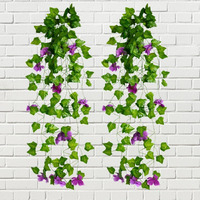 Decorebugs Artificial Flower Plants Leaves Hanging Ivy Garlands Plant Greenery Vine Creeper Home Decor Door Wall Balcony Decoration Party Festival Craft (Pack Of 2)