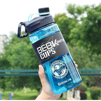 Rianz Motivational Sports 2.3L Gallon Water Bottle, Bpa Free Double Leak Protection, Large Capacity For School, Home, Office, Gym (Blue)