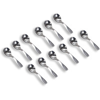 Kanshita's Rasoiware Stainless Steel 12 Pieces Small Spoons For Container/Spice Jars | Masala Spoons | Small Spoon For Spices | Spoon Set | 12 Mini | Length 9.5 Cm | Silver