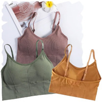 Acnos Pink Green Orange Women Cotton Padded Wire Free Sports Bra Fitness Yoga Gymwear Fashionable Lifestyle Outdoor Life Free Size Pack Of 3