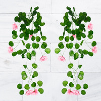 Decorebugs Artificial Flower Plants Leaves Hanging Ivy Garlands Plant Greenery Vine Creeper Home Decor Door Wall Balcony Decoration Party Festival Craft (Pack Of 2)
