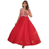 Fashion Basket Georgette Embroidered Anarkali Gown For Women