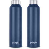 Pexpo Chromo Stainless Steel Sports/Fridge Water Bottle 750Ml, Denim Blue Pack Of 2 | Eco Friendly | Bpa Free | Water Bottle For Office, Gym, School, Yoga, Trekking, Men, Women And Kids