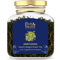 Blue Nectar Aniseed Green Tea Leaves | Supports Digestion | Reusable Glass Jar | Natural Green Tea Loose (50 Gm + 15 Gm Free)