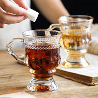 Zroy Enterprise Premium Glass Coffee Mug Tea Cups, Transparent, Glass Cups Set For Coffee, Green Tea, Herbal Tea, Lemon Tea, Milk Cup, Hot/Cold Drinks Cups (Rajwadi Cup, 6)
