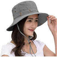 Alexvyan Polyester Grey Round Crown Hat Sun Visor Hats For Men Wide Brim Summer Cap For Boys Uv Protection Breathable Casual Beach Hat, Safari Hat Sun Protection Cap For Gents, One Size