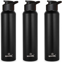 Speedex Stainless Steel Water Bottle 1 Litre, Leakproof Sipper Cap 1 Ltr, Black, Bottles 1+ Litre For School, Gym, Office, Boys, Girls, Men, Women, Kids 1Ltr - 1000 Ml - Set Of 3