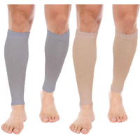 Mizuna Leg Sleeves Unisex Sports Compression Sun Protection Thigh Non-Slip Upf Cooling Full Length Cycling Riding Golf Football Running Wintercalfbeigegrey
