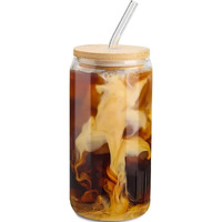 Kikiluxxa Soda Can Glass Sipper Tumbler Straw Lid - 540Ml- Pack Of 2- Mojito Glass Mug Lid And Straw For Green Tea And Cooffee Fruit Juice Milk Can Cup Mug With Straw (Royal Can A 2)