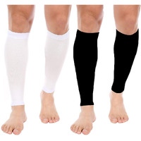 Mizuna Leg Sleeves Unisex Sports Compression Sun Protection Thigh Non-Slip Upf Cooling Full Length Cycling Riding Golf Football Running Wintercalfblackwhite