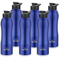 Speedex Stainless Steel Water Bottle 1 Ltr For School, Gym, Office Bottles 1 Litre For Boys, Girls, Men, Women, Kids, Fridge, Blue Colour, Set Of 6, Sipper Cap